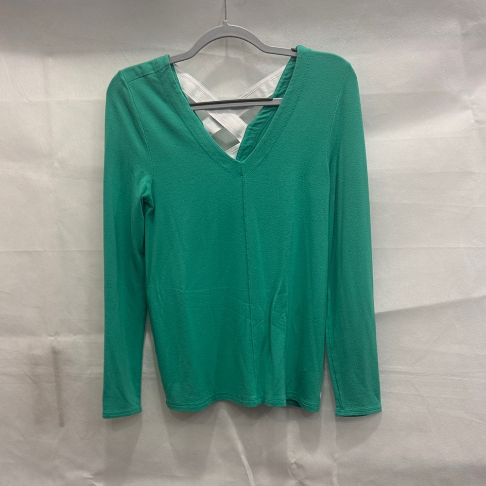 Lilly Pulitzer Green V-Neck Long Sleeve Top
